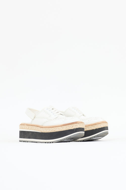 Prada Leather Brogue Slingback Oxford