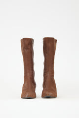 Prada Leather Pointed Boot