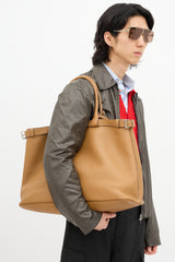 Prada Leather Double Belt Tote Bag