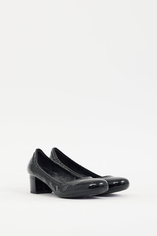 Prada Black Patent Leather Elasticized Pump