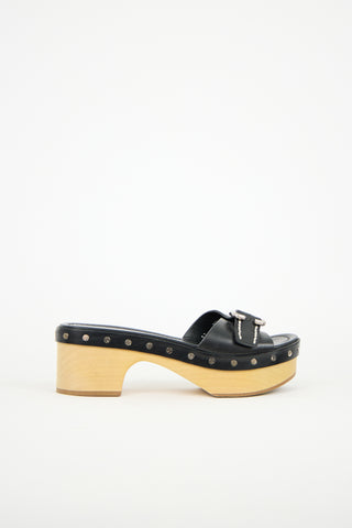 Prada Leather Buckle Clog