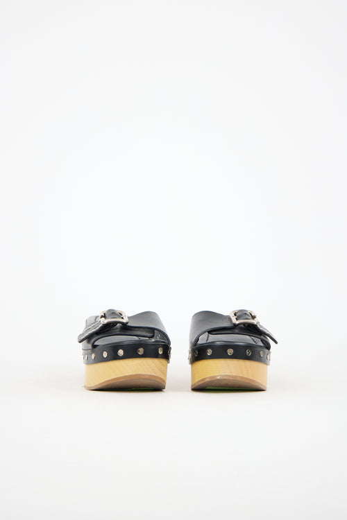 Prada Leather Buckle Clog