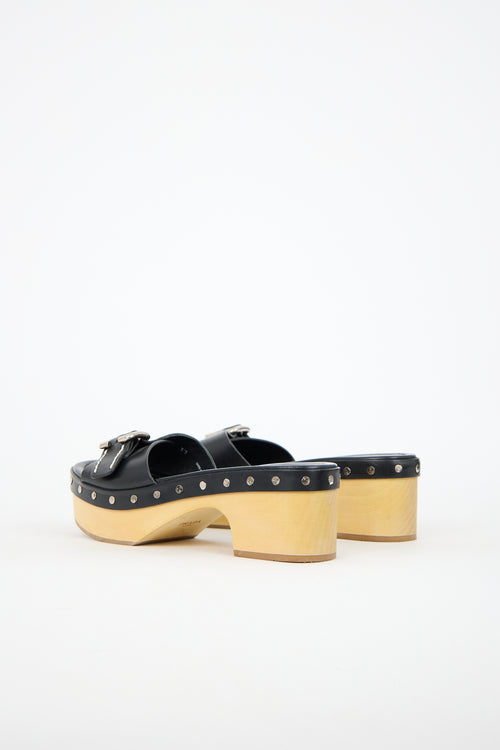 Prada Leather Buckle Clog