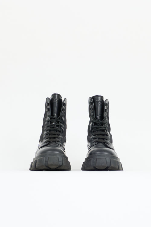 Prada Leather & Re-Nylon Monolith Boot