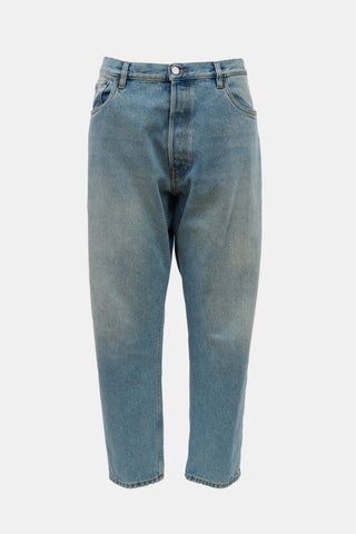 Prada Tapered Leg Logo Jeans