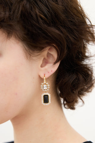 Prada Gold & Multi Crystal Drop Earrings
