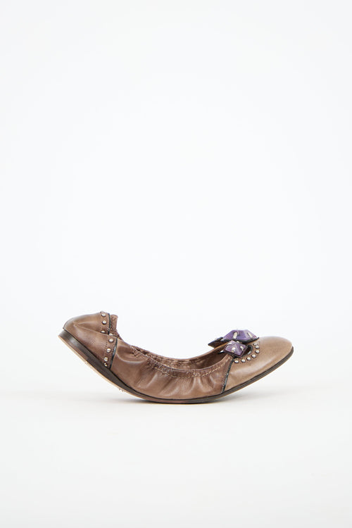 Miu Miu Leather Ballet Flat