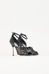Prada Leather & Mesh Flame Heel