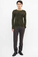 Prada Green & Black Dyed Sweater