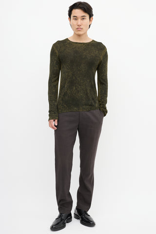 Prada Green & Black Dyed Sweater