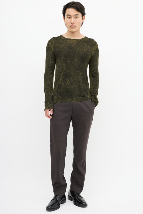 Prada Green & Black Dyed Sweater