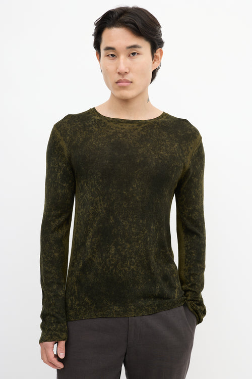 Prada Green & Black Dyed Sweater