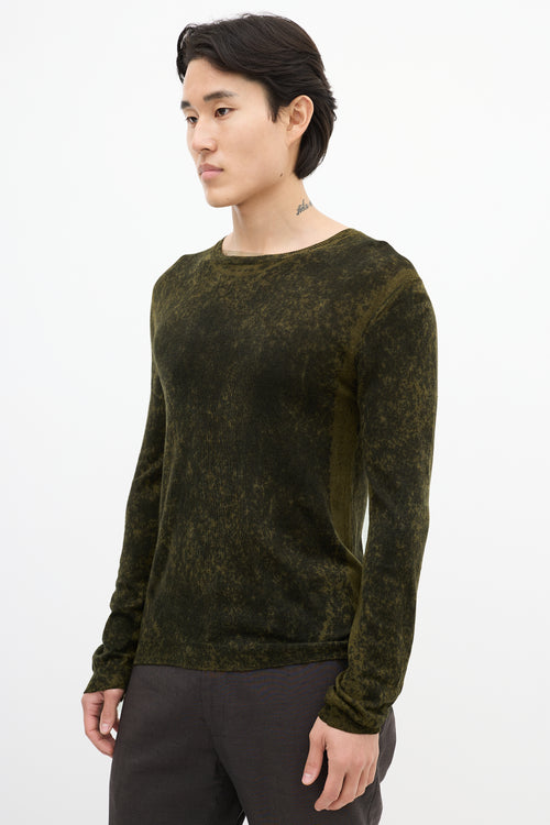 Prada Green & Black Dyed Sweater