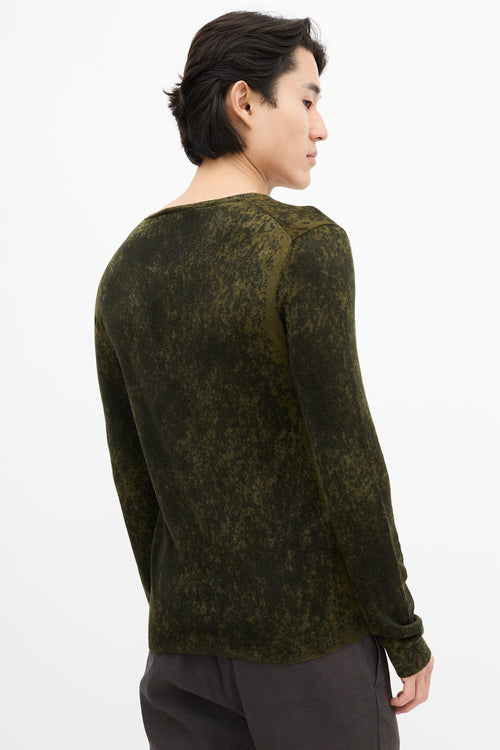 Prada Green & Black Dyed Sweater