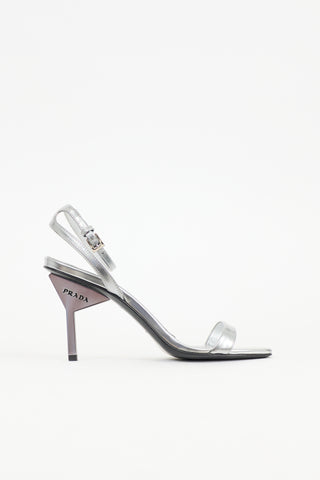 Prada Leather Triangle Logo Sandal