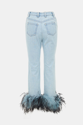 Prada SS 2017 Feather Cuff Jeans