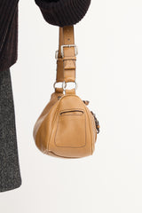 Prada Brown Leather Buckled Shoulder Bag