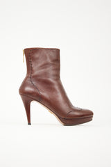 Prada Leather Embroidered Boot