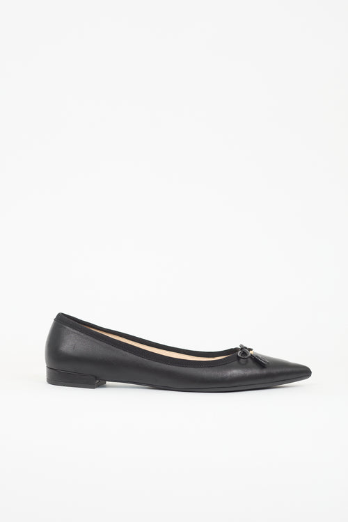 Prada Pointed Toe Logo Flat