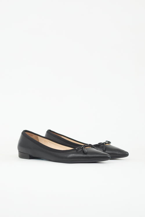 Prada Pointed Toe Logo Flat