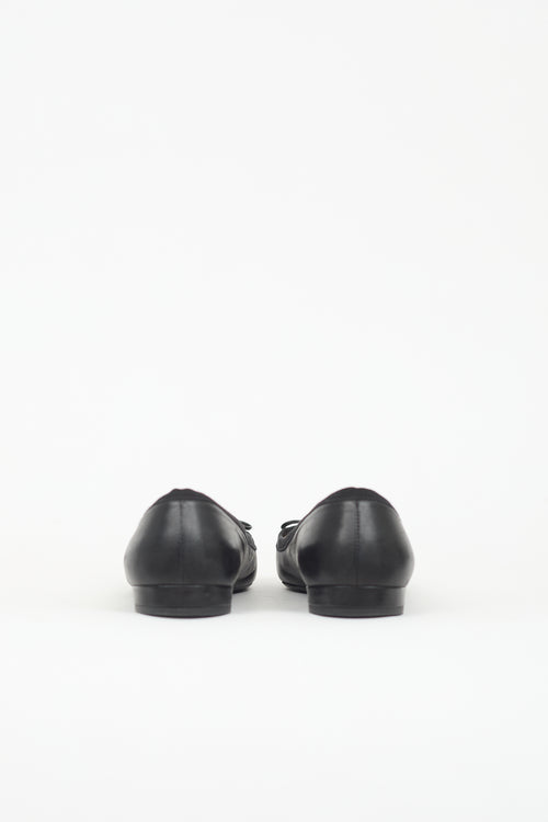 Prada Pointed Toe Logo Flat