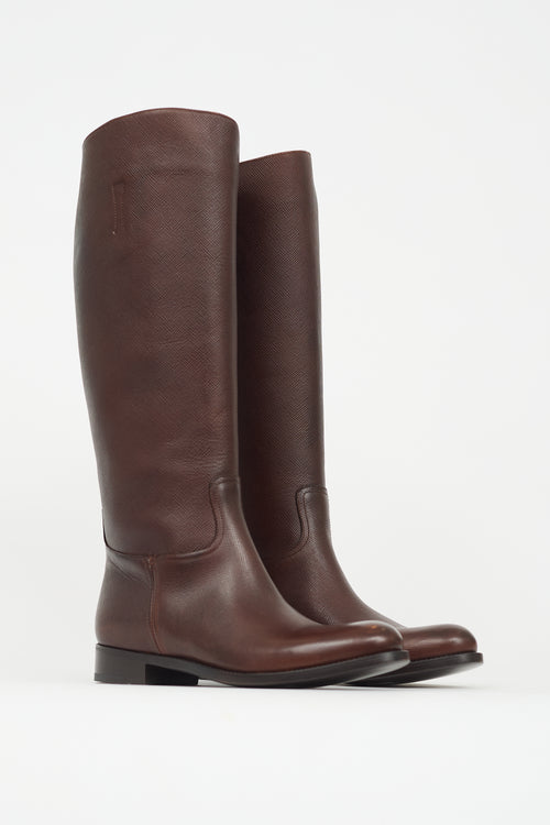Prada Saffiano Leather Boot
