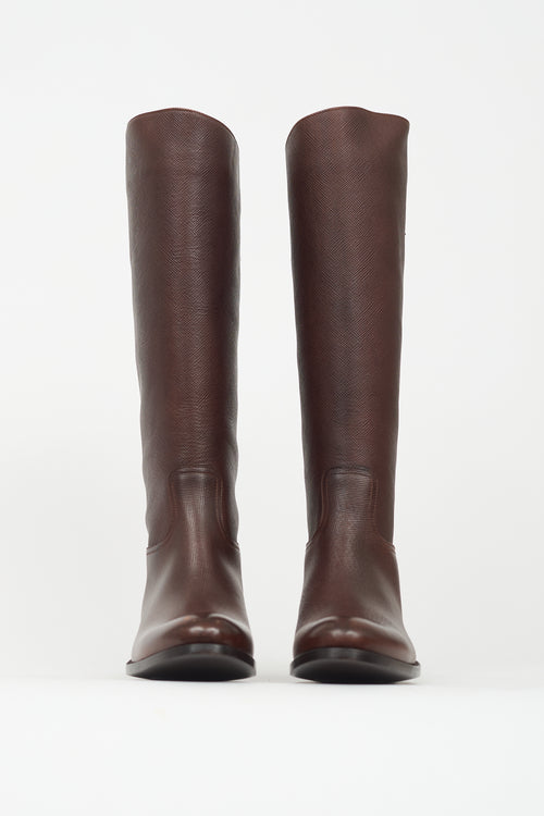 Prada Saffiano Leather Boot