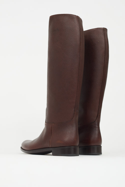 Prada Saffiano Leather Boot