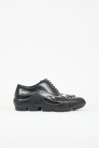 Prada Leather Crystal Embellished Oxford