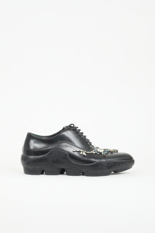 Prada Leather Crystal Embellished Oxford