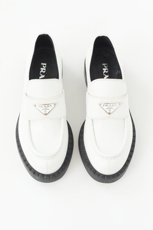 Prada Leather Logo Loafer