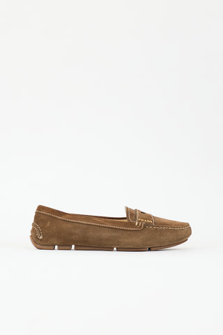 Prada Suede Logo Loafer