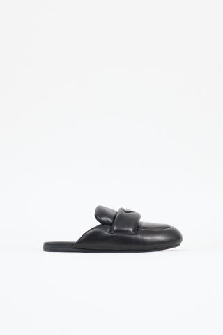 Prada Leather Padded Loafer Mule