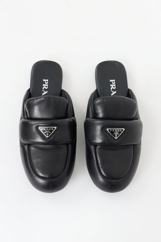 Prada Leather Padded Loafer Mule
