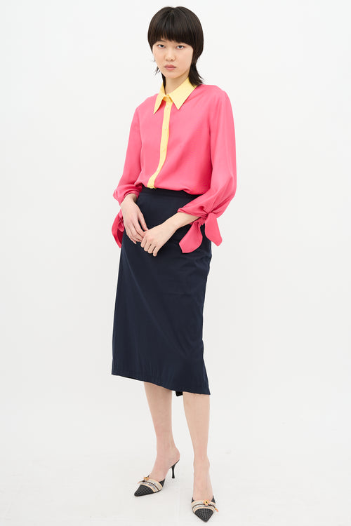 Prada Pleated Midi Skirt