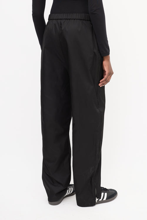 Prada Black Nylon Triangle Logo Track Pant