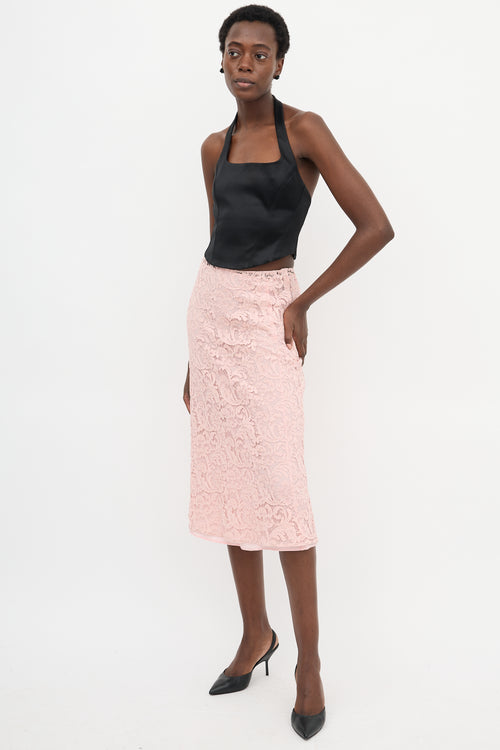 Prada Lace Pencil Skirt