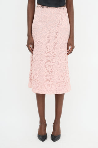 Prada Lace Pencil Skirt