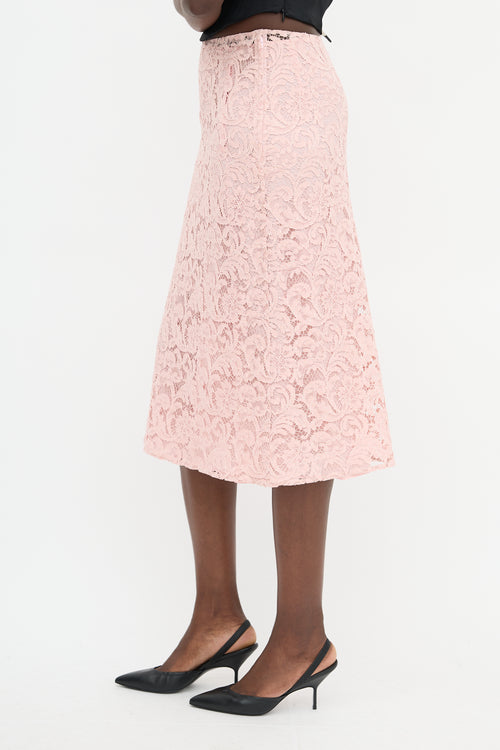 Prada Lace Pencil Skirt
