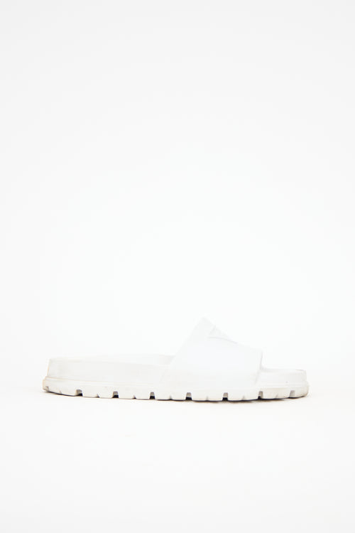 Prada Rubber Triangle Logo Slide