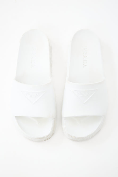 Prada Rubber Triangle Logo Slide