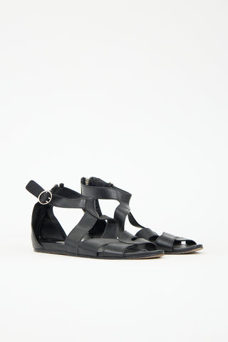 Prada Leather Flat Caged Sandal