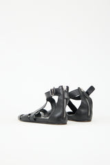 Prada Leather Flat Caged Sandal