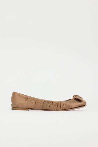 Prada Satin Ruched Flat