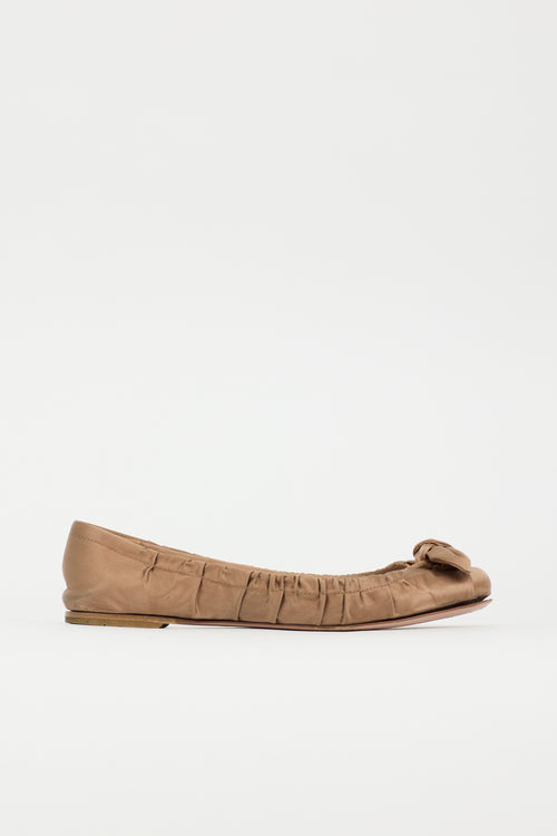Prada Satin Ruched Flat