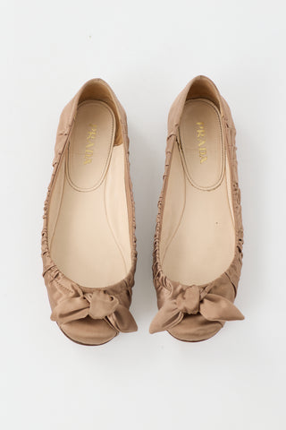 Prada Satin Ruched Flat