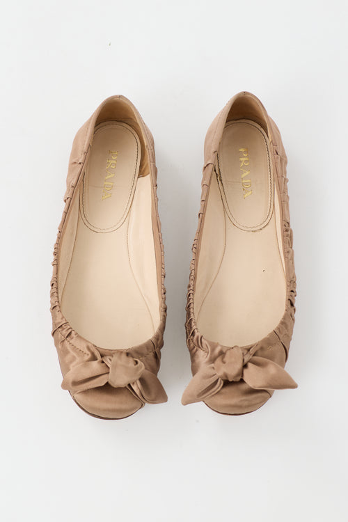 Prada Satin Ruched Flat