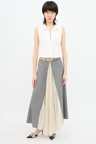 Prada Wool & Silk Panelled Skirt