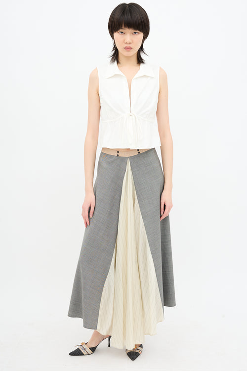 Prada Wool & Silk Panelled Skirt