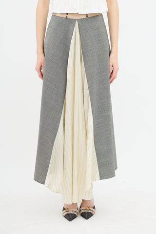 Prada Wool & Silk Panelled Skirt